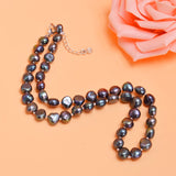 Black/Gray Real Natural Freshwater Pearl Necklace - Clearanceware.com