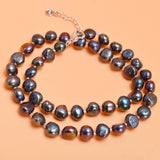 Black/Gray Real Natural Freshwater Pearl Necklace - Clearanceware.com