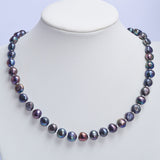 Black/Gray Real Natural Freshwater Pearl Necklace - Clearanceware.com